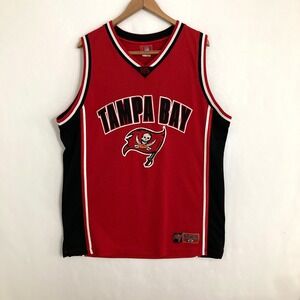 NFL Tampa Bay Buccaneers Jersey Fits Like Mens Size XL/2XL Embroidered Football